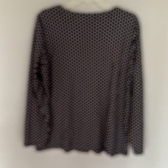 Quacker Factory women's black white polka dot rhinestone cardigan size L - Picture 4 of 7